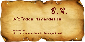 Bárdos Mirandella névjegykártya